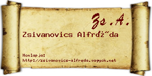 Zsivanovics Alfréda névjegykártya